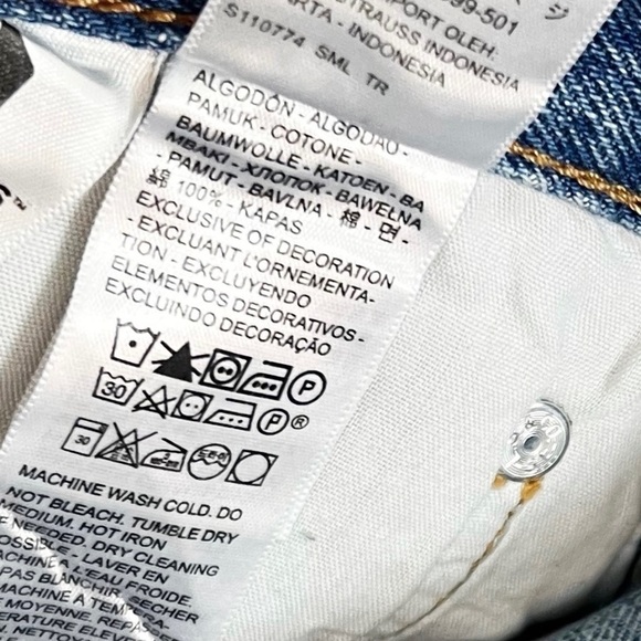 NWT Levi’s 501 High Rise Skinny Jeans in Light Indigo Destructed - Picture 11 of 11